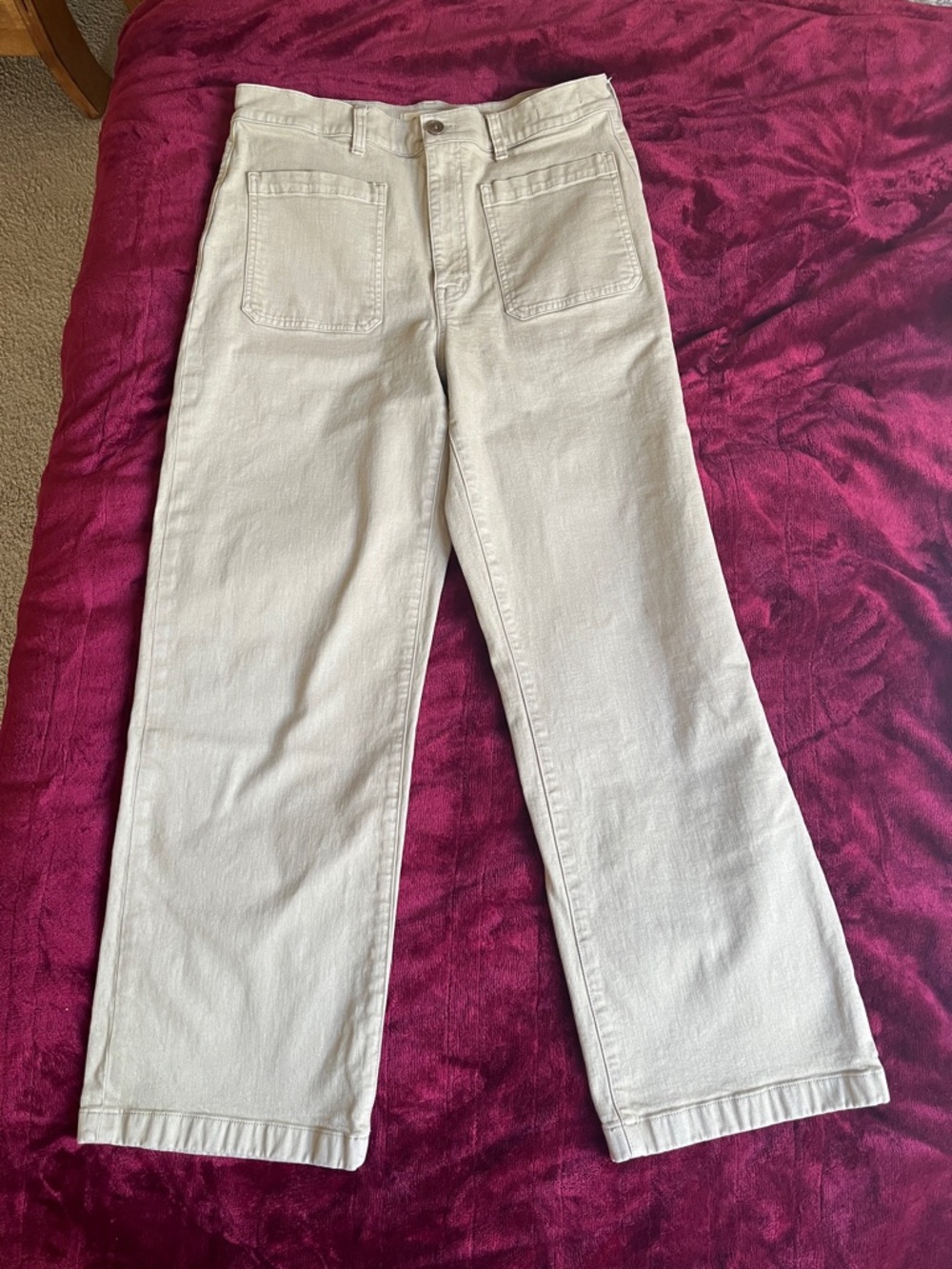 Madewell Emmett Patch Pocket Wide Leg Beige Tan Pants